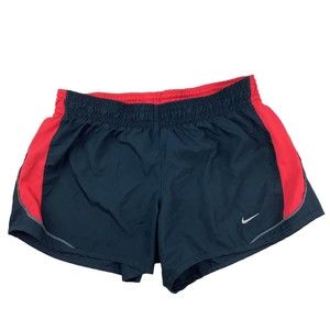 Nike Dri Fit Women's M Running Athletic Shorts Blue Red Elastic Waist Drawstring